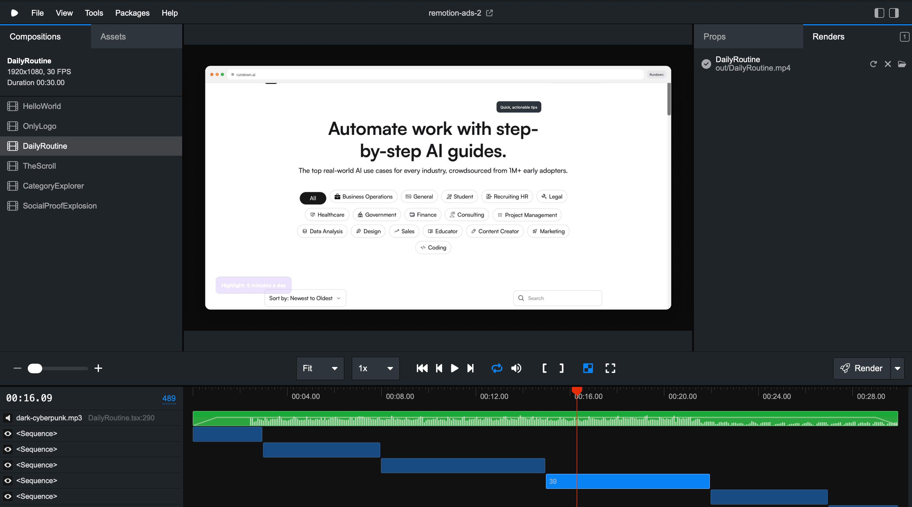 Create Ads and Marketing Videos in Minutes With Remotion