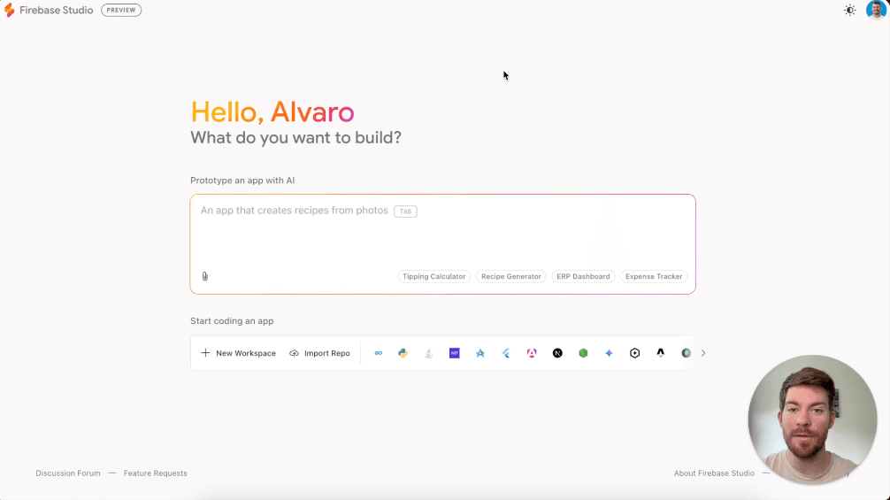 Create full-stack web apps without coding with Firebase Studio
